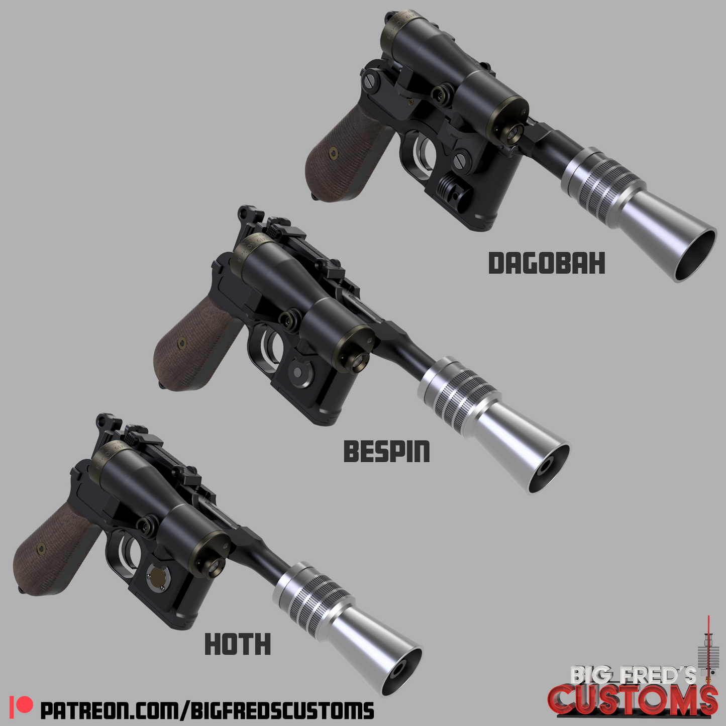 DL-44 Luke Skywalker -All Versions (Empire Strikes Back) STL (Download)