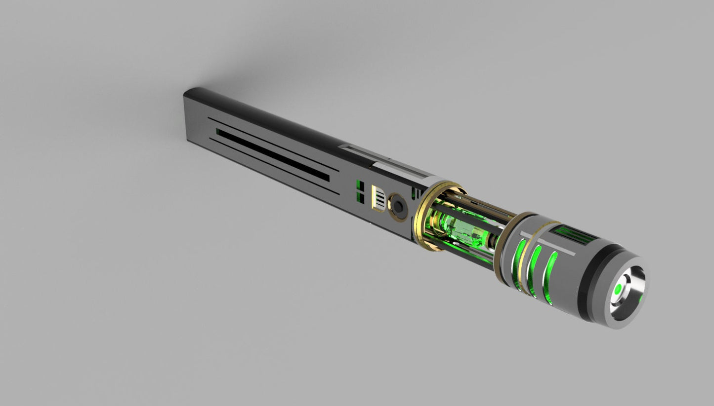 Qui-Gon Jinn Lightsaber with chassis (Star Wars Ep.I) Stl (Download)