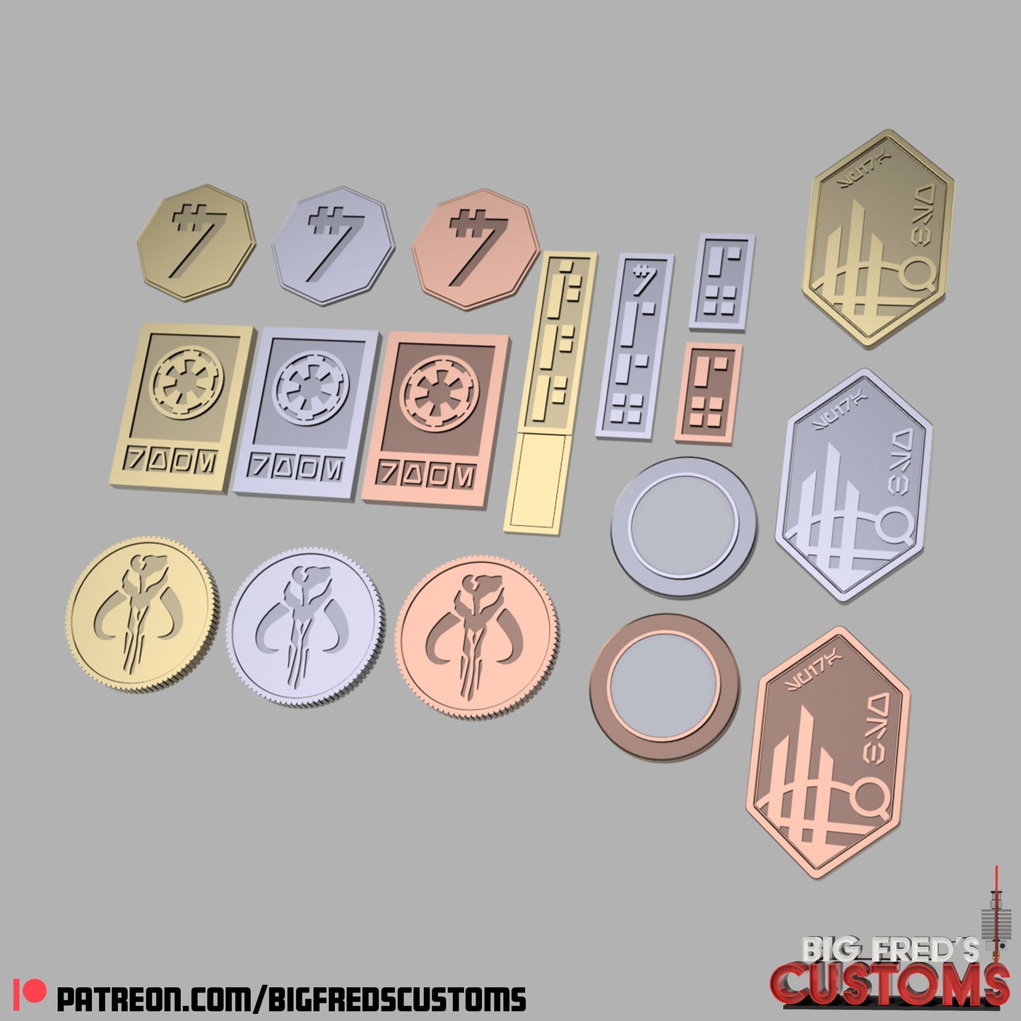 Star Wars Credits (Imperial, Galactic, Mando and More) STL (Downlaod)