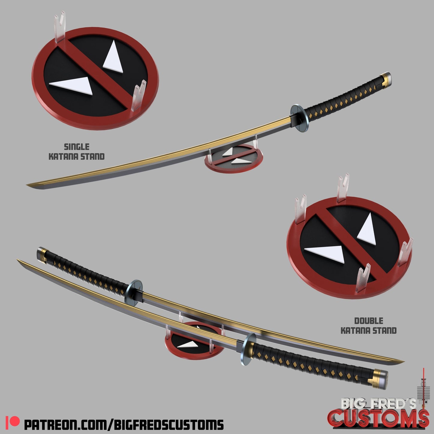 Deadpool Katana and Sheaths (Deadpool and Wolverine) STL (Download)