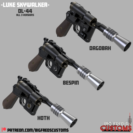 DL-44 Luke Skywalker -All Versions &nbsp;(Empire Strikes Back) STL (Download)