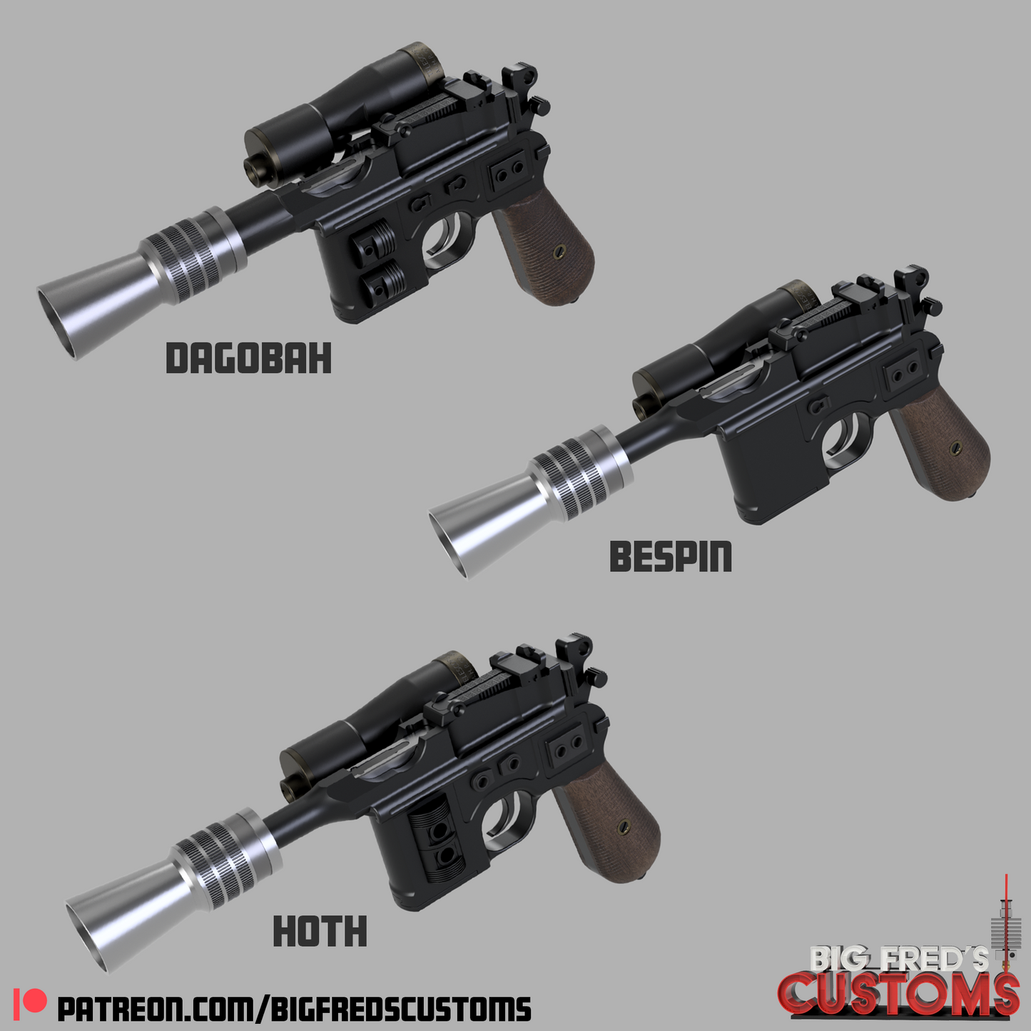 DL-44 Luke Skywalker -All Versions &nbsp;(Empire Strikes Back) STL (Download)