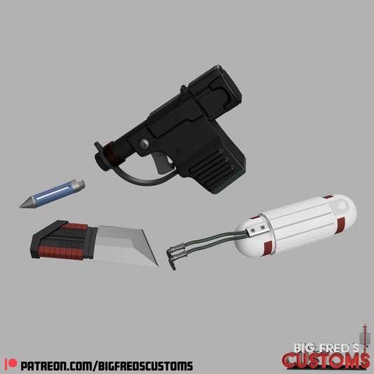 The Mandalorian Holdout Blaster (FB-45) with accessories Stl (the Book of Boba Fett) (Download)