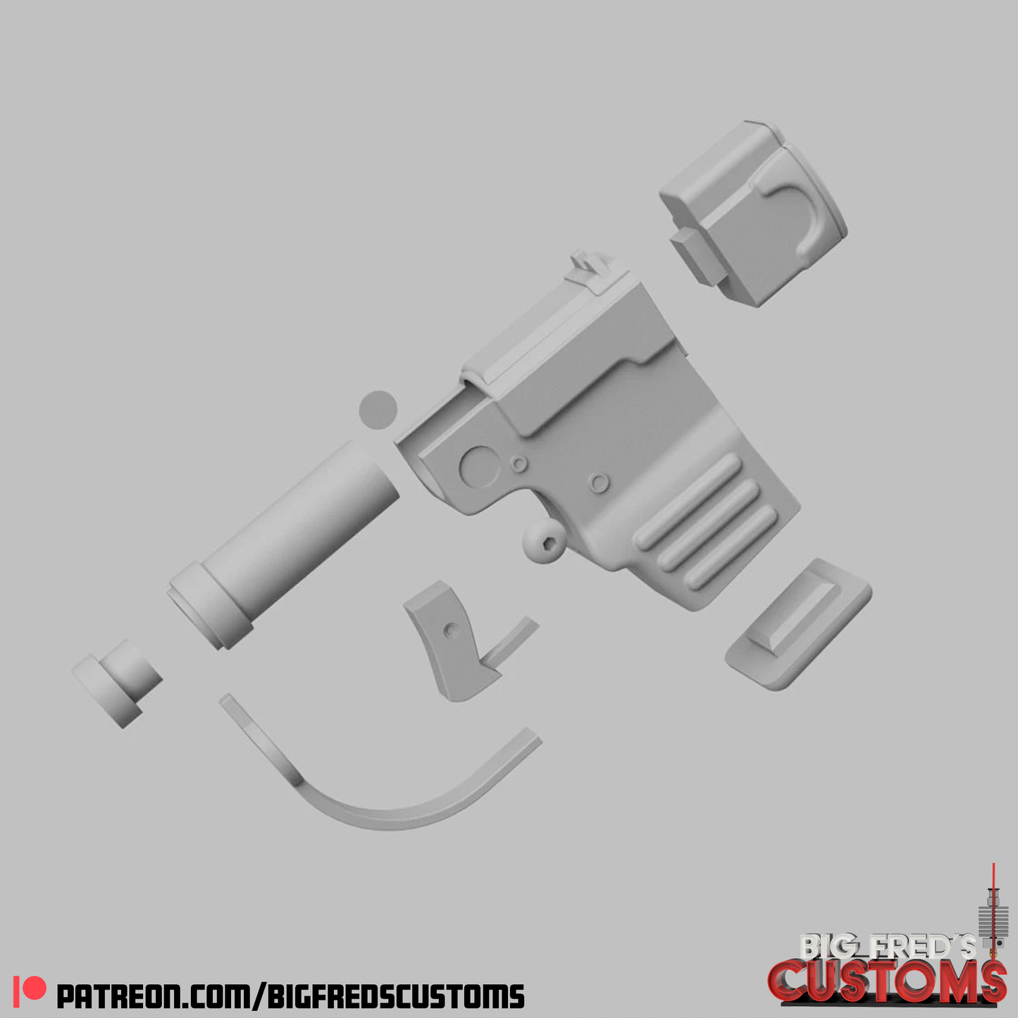 The Mandalorian Holdout Blaster (FB-45) with accessories Stl (the Book of Boba Fett) (Download)
