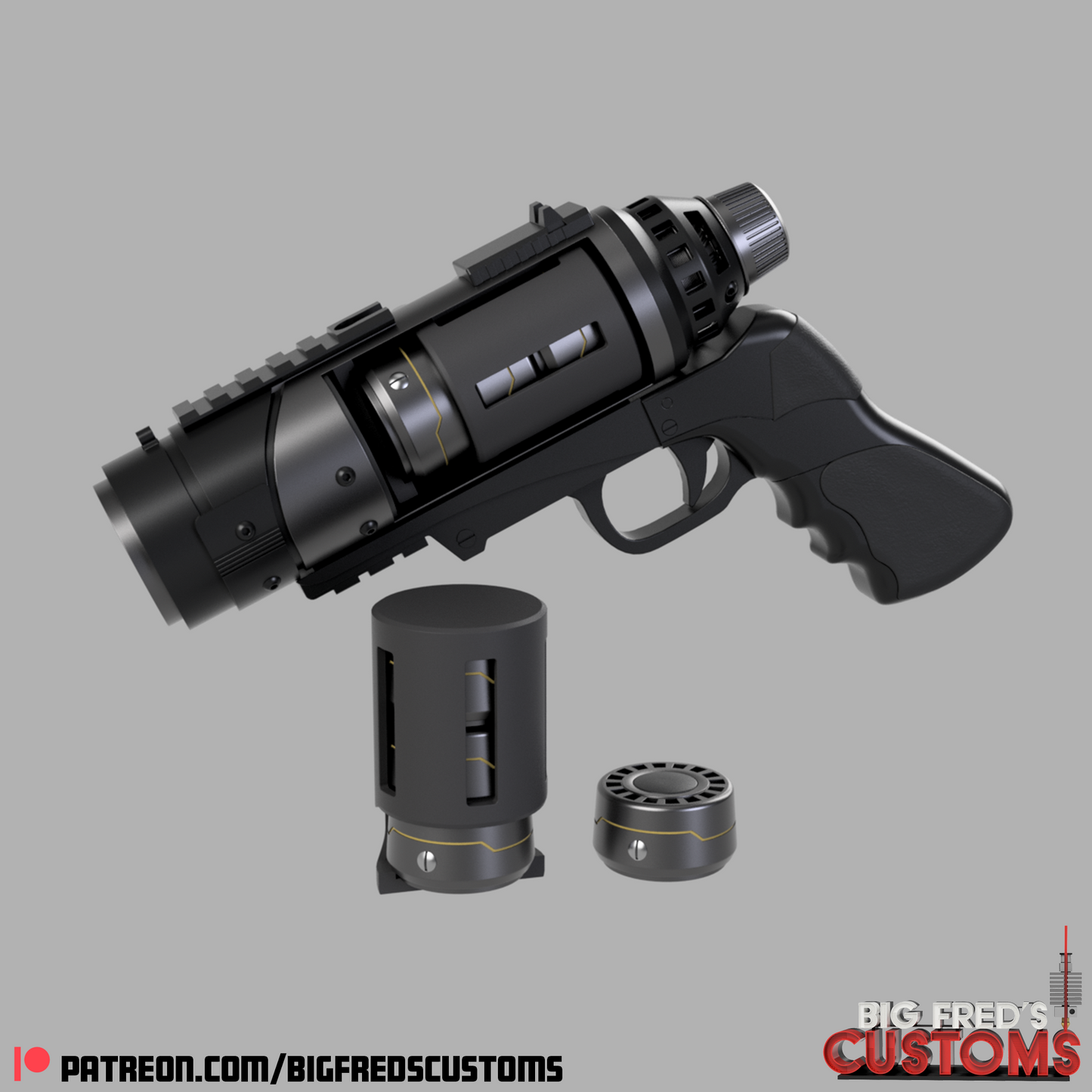 The Batman sticky bomb launcher with belt canister STL (Download) Files