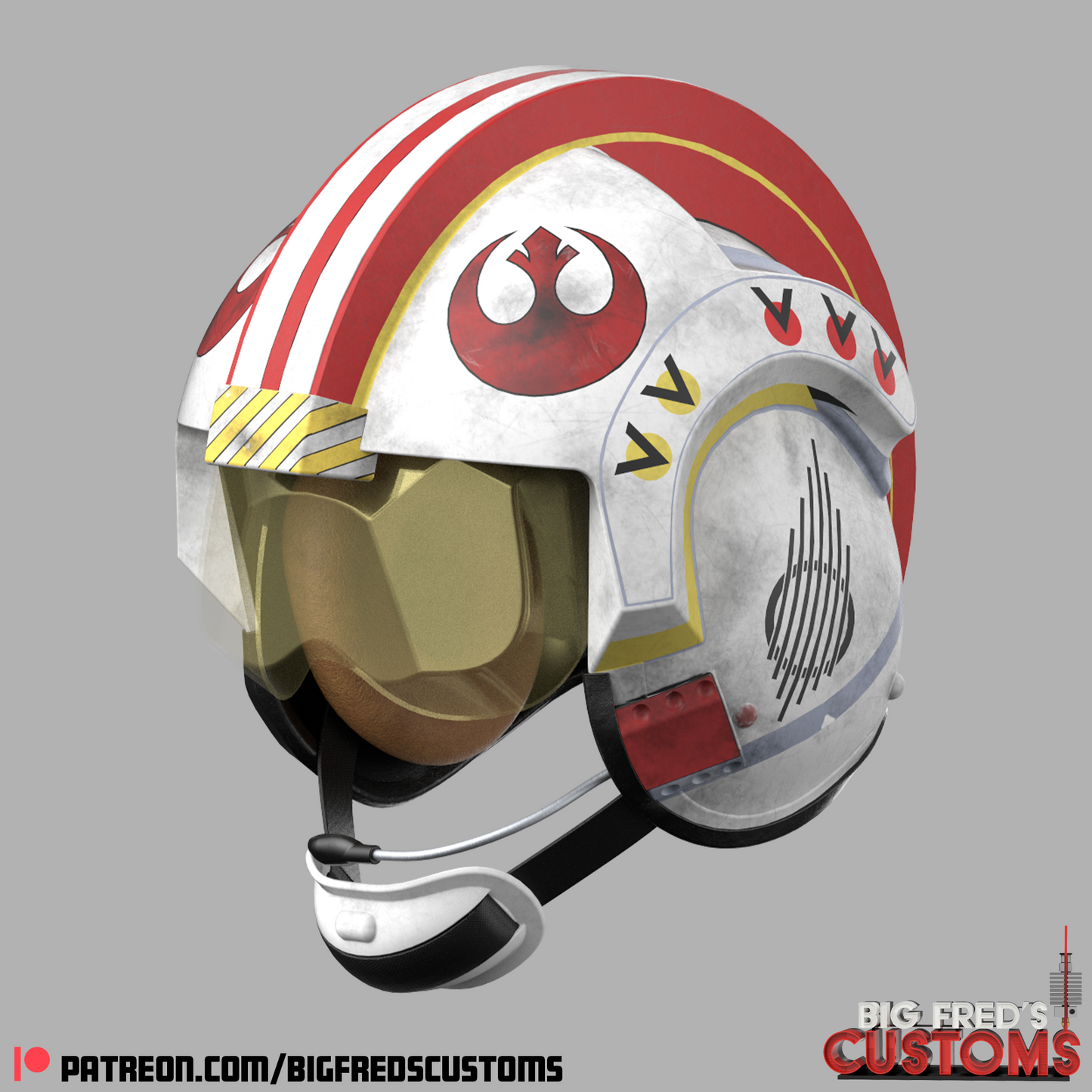 Luke Skywalker Rebel Pilot Helmet (Red Five) Stl (Downlad)