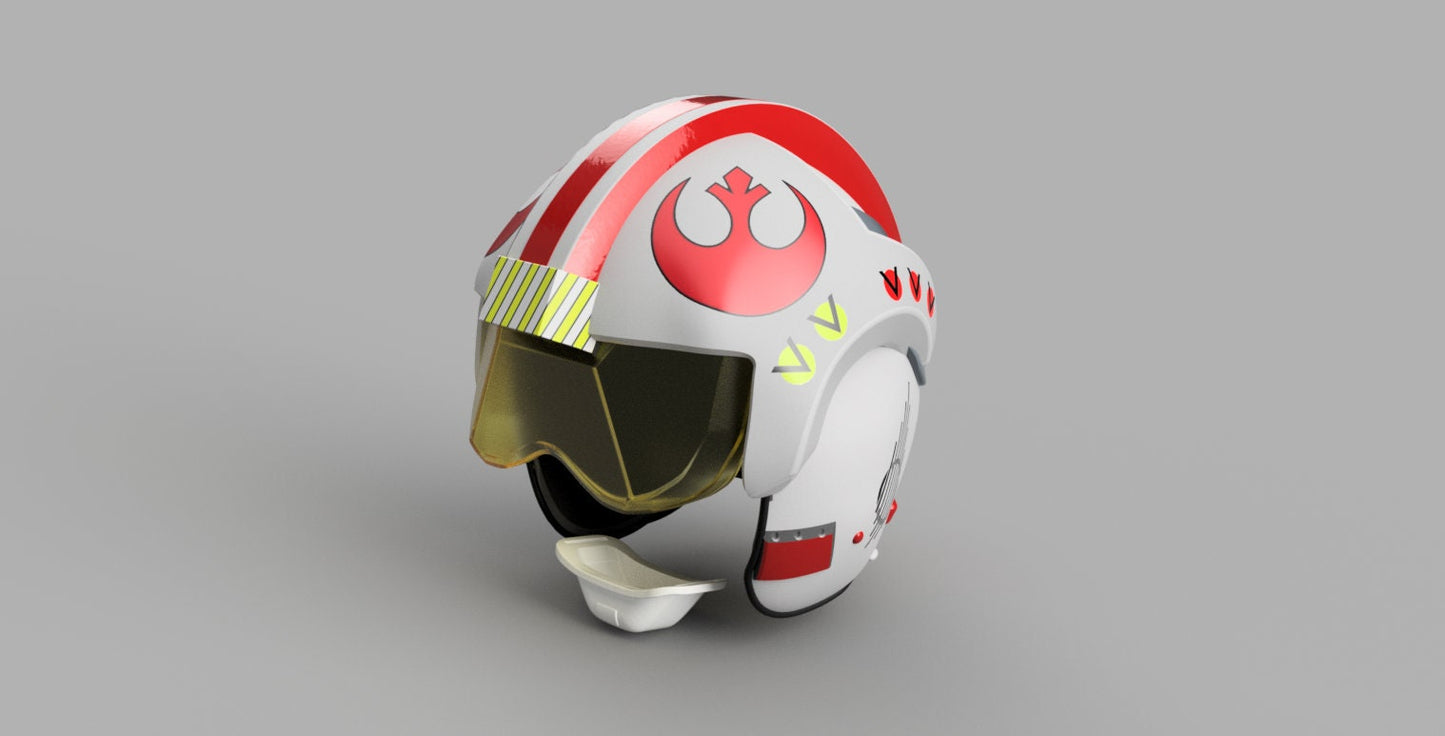 Luke Skywalker Rebel Pilot Helmet (Red Five) Stl (Downlad)