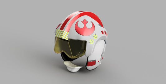 Luke Skywalker Rebel Pilot Helmet (Red Five) Stl (Downlad)