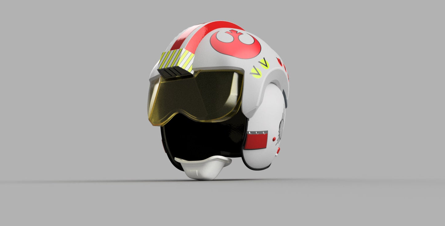 Luke Skywalker Rebel Pilot Helmet (Red Five) Stl (Downlad)