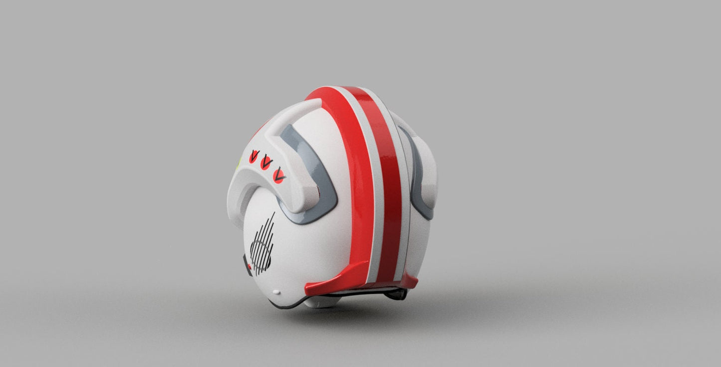 Luke Skywalker Rebel Pilot Helmet (Red Five) Stl (Downlad)