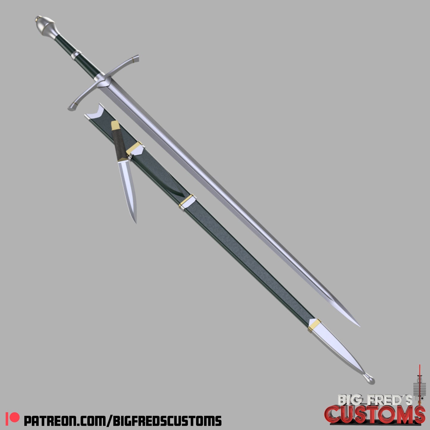 Aragorn's Ranger Sword - Strider  (The Lord of the Rings) STL (Download)