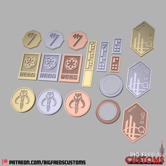 Star Wars Credits (Imperial, Galactic, Mando and More) STL (Downlaod)
