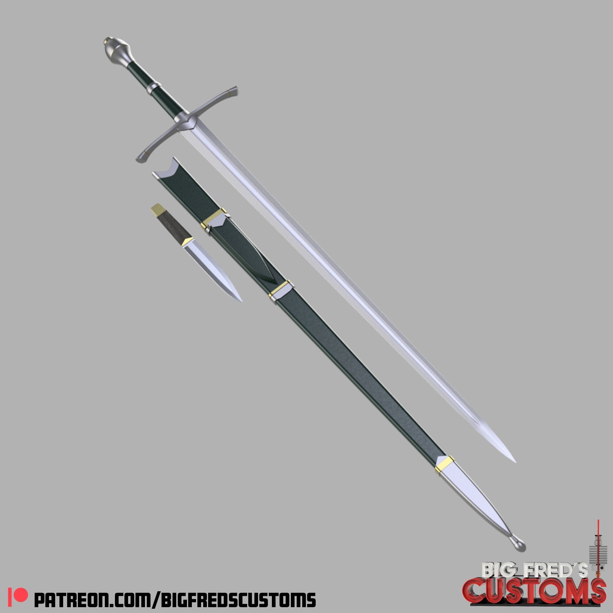 Aragorn's Ranger Sword - Strider (The Lord of the Rings) STL (Download ...