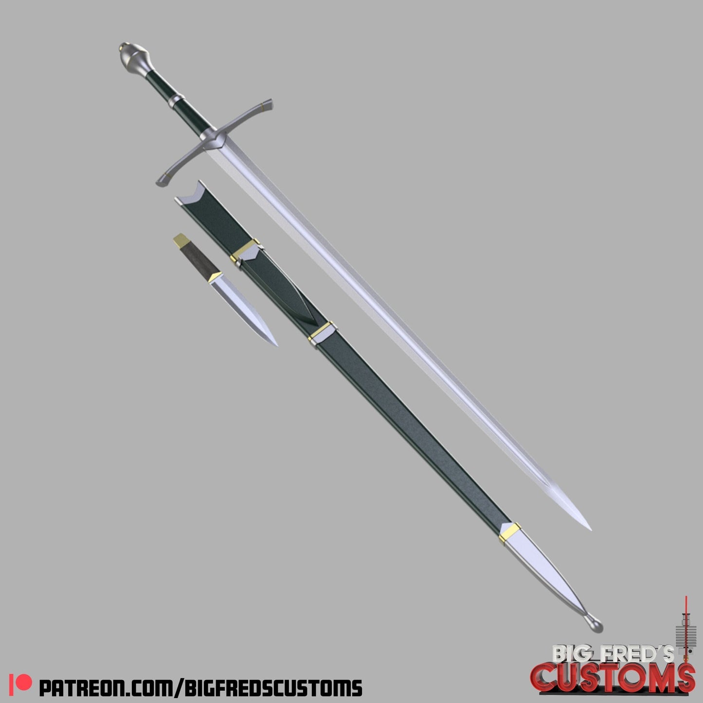 Aragorn's Ranger Sword - Strider  (The Lord of the Rings) STL (Download)