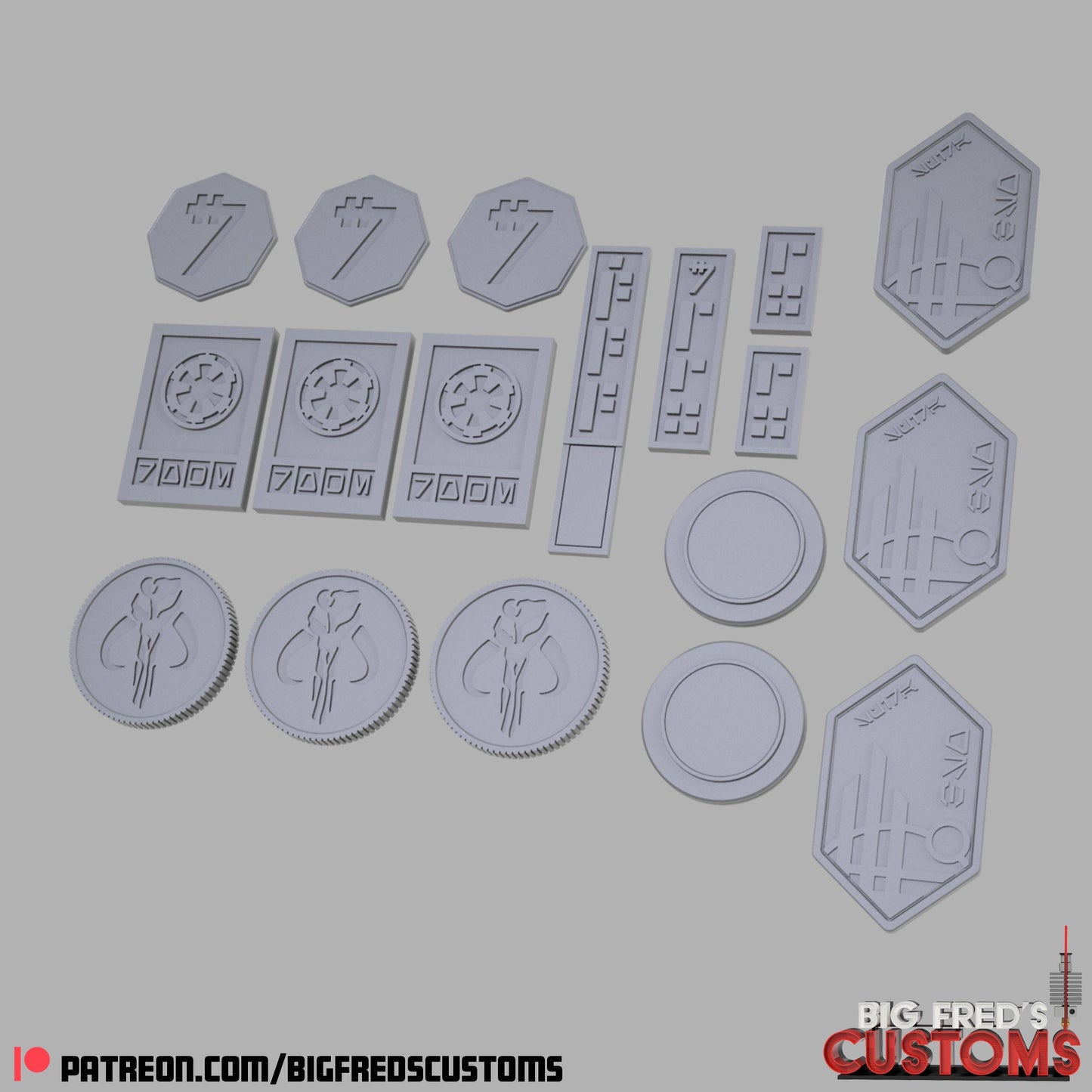 Star Wars Credits (Imperial, Galactic, Mando and More) STL (Downlaod)
